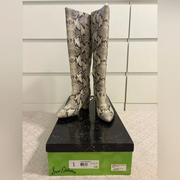 Sam Edelman Hai Knee High Snake Skin Boot. Size 8. Excellent condition! - Picture 1 of 7